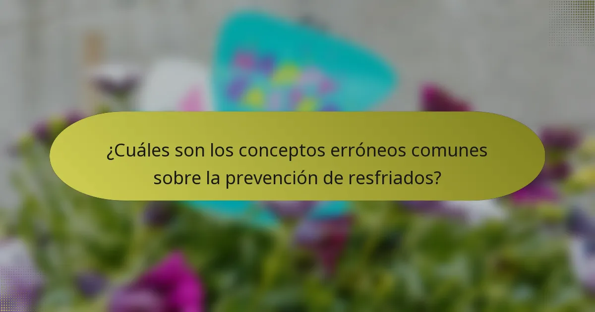¿Cuáles son los conceptos erróneos comunes sobre la prevención de resfriados?